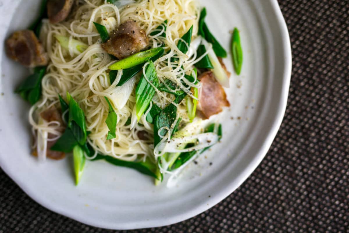 雨風ふぁ〜む 野菜レシピ かぶ葱と塩豚のそーみんちゃんぷるー